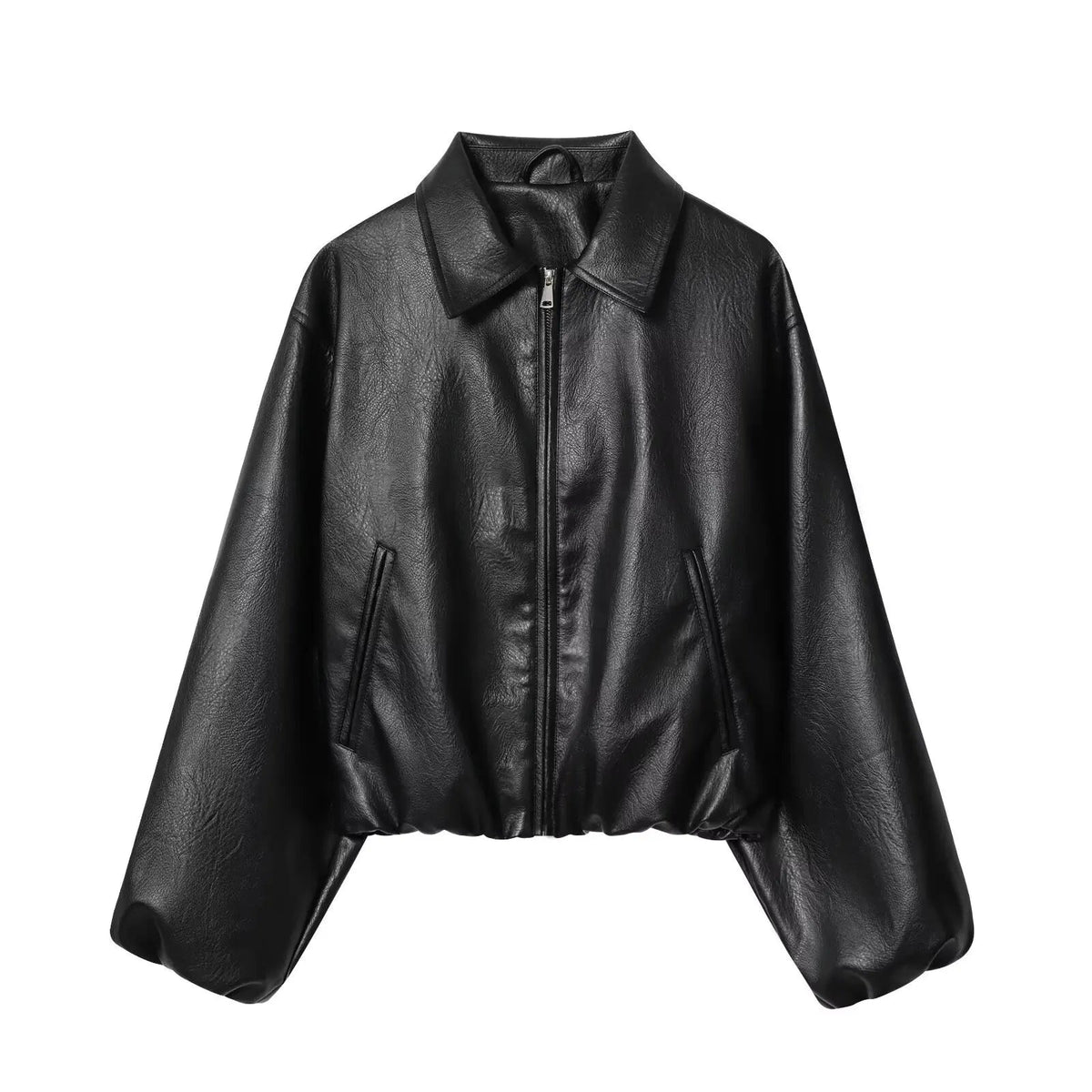 SaneShoppe - Fashionable Street Style Pilot Design Jacket Outerwear in Two Colors Polyester Leather Alternative Loose Fit Long Sleeve Coat