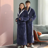 SaneShoppe-Couples Thick Coral Velvet Bathrobes for Adults - Autumn/Winter