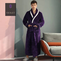 SaneShoppe-Couples Thick Coral Velvet Bathrobes for Adults - Autumn/Winter