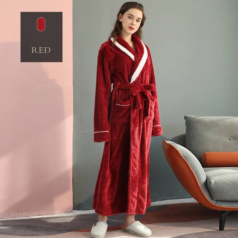 SaneShoppe-Couples Thick Coral Velvet Bathrobes for Adults - Autumn/Winter