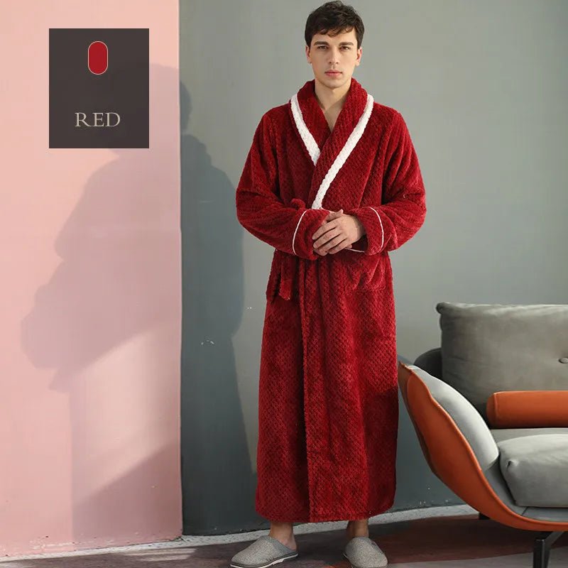 SaneShoppe-Couples Thick Coral Velvet Bathrobes for Adults - Autumn/Winter
