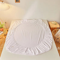 SaneShoppe - Fitted Bed Sheet Luxury Egyptian Pure Cotton Mattress Cover Bedspreads Elastic Bed Linens Soft Bedsheet (Pillowcase Can Order)