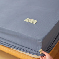 SaneShoppe - Fitted Bed Sheet Luxury Egyptian Pure Cotton Mattress Cover Bedspreads Elastic Bed Linens Soft Bedsheet (Pillowcase Can Order)