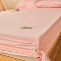 SaneShoppe - Fitted Bed Sheet Luxury Egyptian Pure Cotton Mattress Cover Bedspreads Elastic Bed Linens Soft Bedsheet (Pillowcase Can Order)