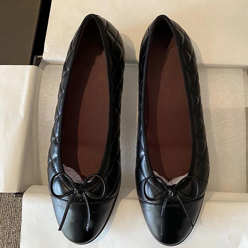 SaneShoppe-French Style Women's Classic Ballet Flats with Butterfly Knot Detail