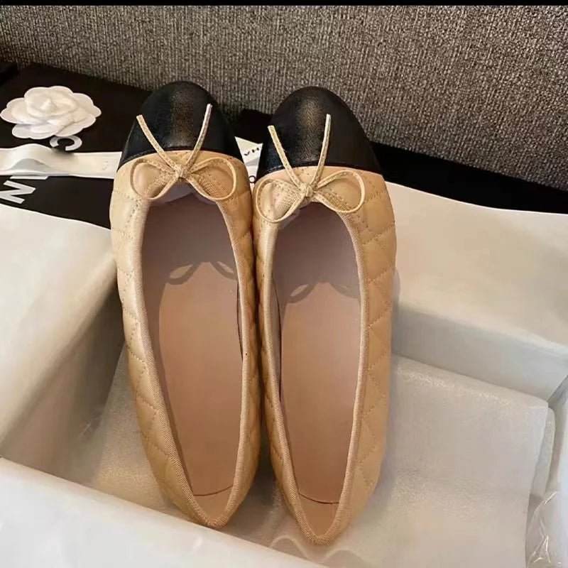 SaneShoppe-French Style Women's Classic Ballet Flats with Butterfly Knot Detail