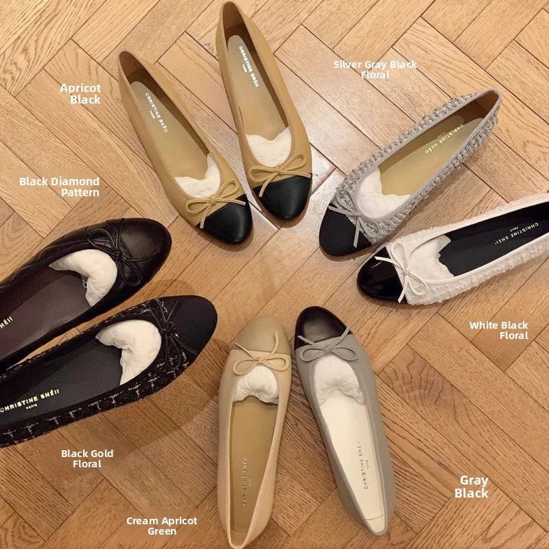 SaneShoppe-French Style Women's Classic Ballet Flats with Butterfly Knot Detail