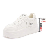 SaneShoppe - Fujin 8.5cm Genuine Leather Women Vulcanize Chunky Sneakers Women Summer Hidden High Heels Platform Wedge Summer Mesh Shoes