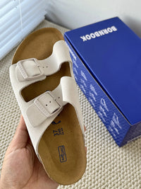 SaneShoppe-Unisex Full Grain Leather Sandals with Cork Sole for Men and Women