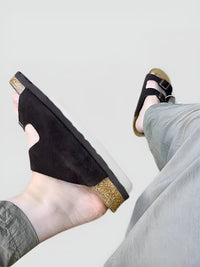 SaneShoppe-Unisex Full Grain Leather Sandals with Cork Sole for Men and Women