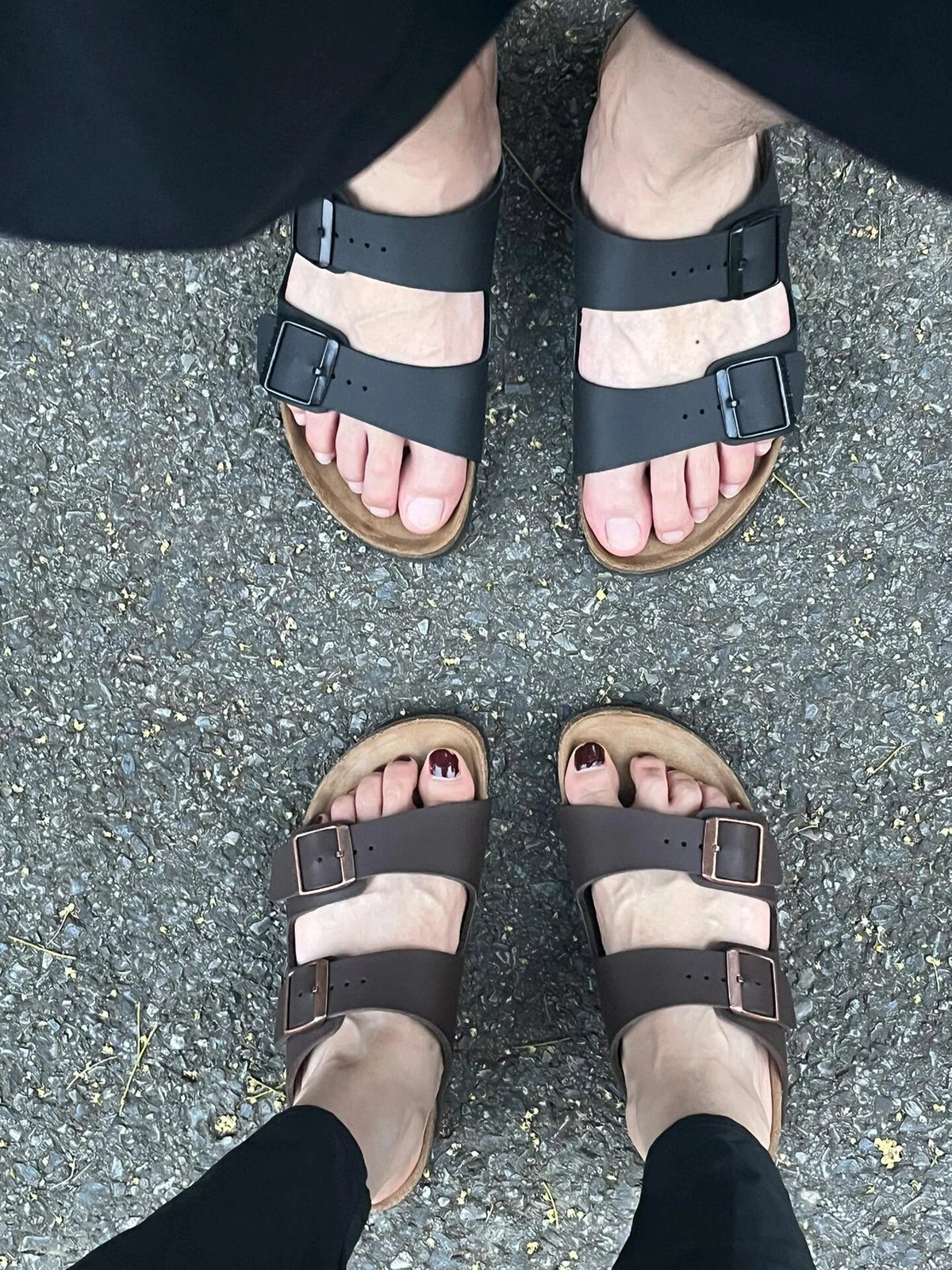 SaneShoppe-Unisex Full Grain Leather Sandals with Cork Sole for Men and Women