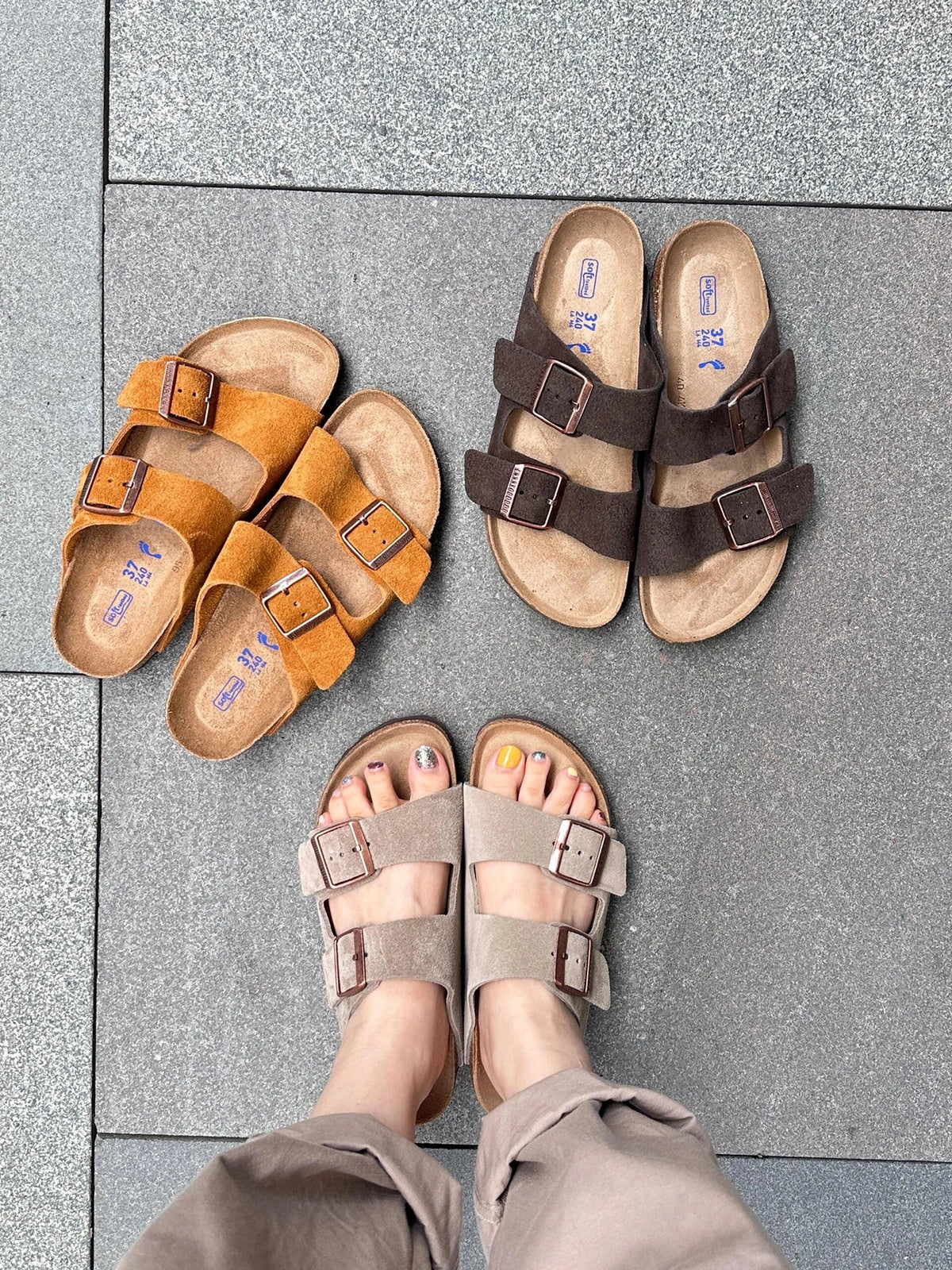 SaneShoppe-Unisex Full Grain Leather Sandals with Cork Sole for Men and Women