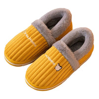 SaneShoppe - Gacimy Warm Cotton Slippers For Women Winter Indoor Soft Flats Shoes Couple Casual Anti - Slip Home Slides Fashion Furry Slippers