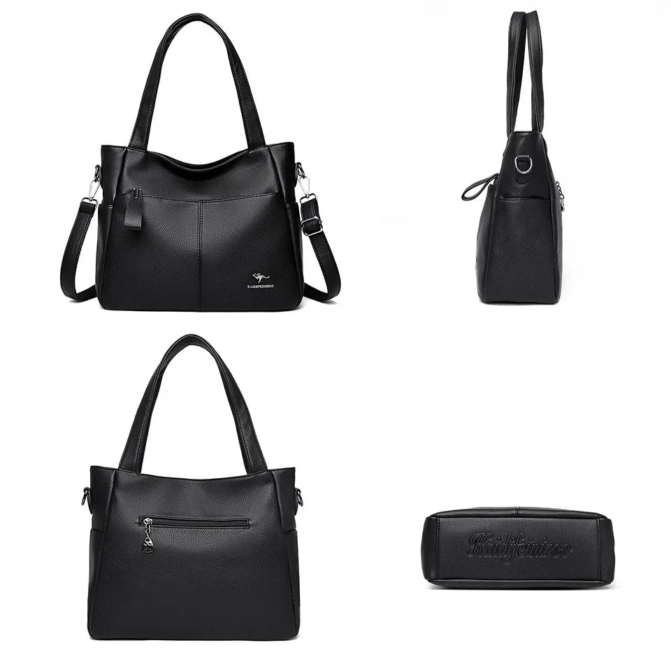 SaneShoppe - Genuine Brand Soft Leather Hand Bag Luxury Handbags Women Bags Designer Female Shoulder Crossbody Tote Bags for Women Sac