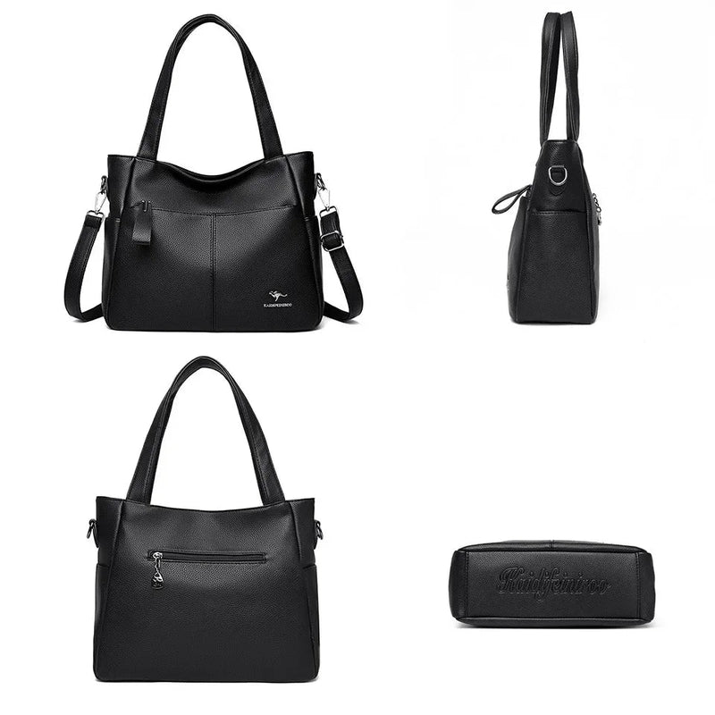 SaneShoppe - Genuine Brand Soft Leather Hand Bag Luxury Handbags Women Bags Designer Female Shoulder Crossbody Tote Bags for Women Sac