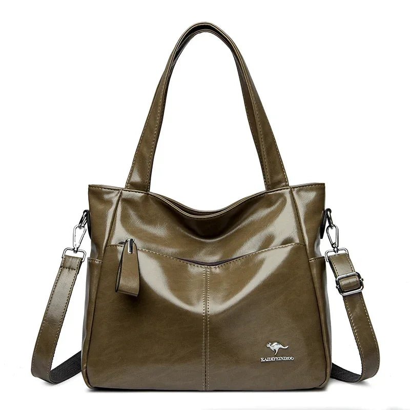 SaneShoppe - Genuine Brand Soft Leather Hand Bag Luxury Handbags Women Bags Designer Female Shoulder Crossbody Tote Bags for Women Sac