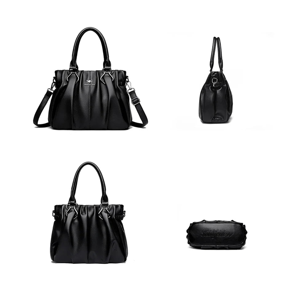 SaneShoppe - Genuine Casual Tote Bag Luxury Handbags For Women Designer Purses and Handbag High Quality Soft Leather Commuting Hand Bags
