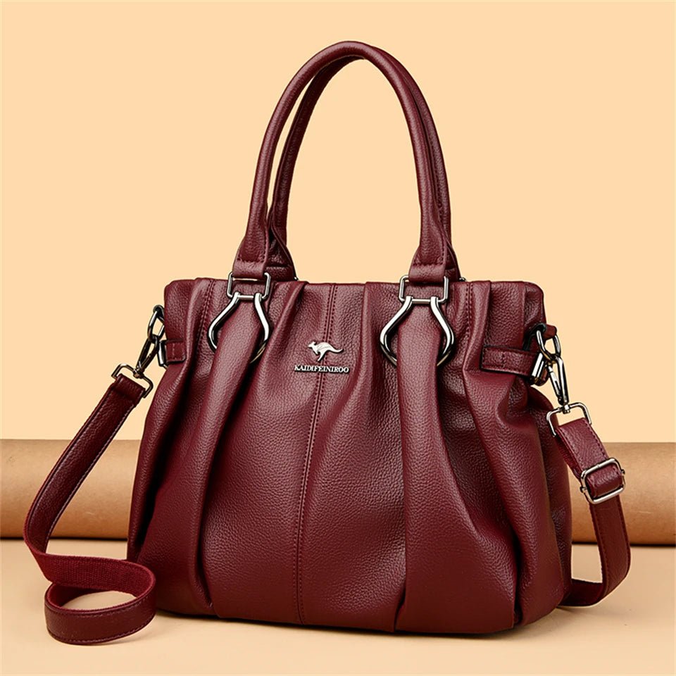 SaneShoppe - Genuine Casual Tote Bag Luxury Handbags For Women Designer Purses and Handbag High Quality Soft Leather Commuting Hand Bags
