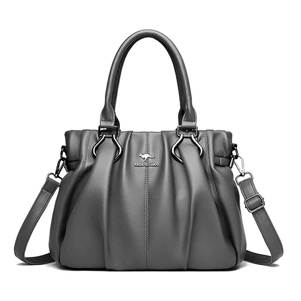 SaneShoppe - Genuine Casual Tote Bag Luxury Handbags For Women Designer Purses and Handbag High Quality Soft Leather Commuting Hand Bags