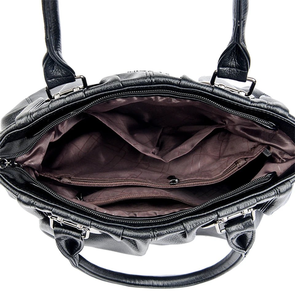 SaneShoppe - Genuine Casual Tote Bag Luxury Handbags For Women Designer Purses and Handbag High Quality Soft Leather Commuting Hand Bags