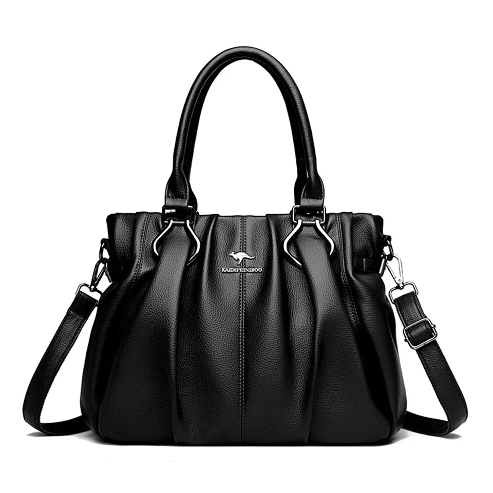 SaneShoppe - Genuine Casual Tote Bag Luxury Handbags For Women Designer Purses and Handbag High Quality Soft Leather Commuting Hand Bags