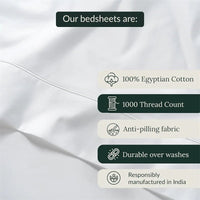 SaneShoppe-Luxury Egyptian Cotton 1000TC Bed Sheet Set - Double King Queen Size