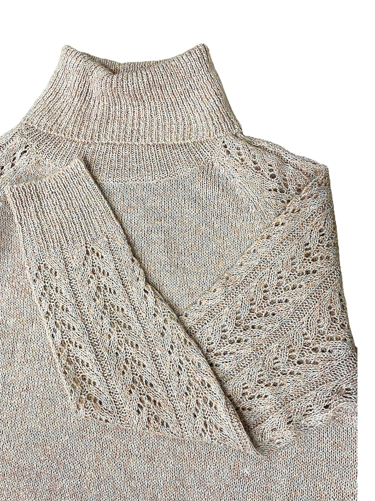 SaneShoppe - High Neck Knit Sweater - 100% Acrylic Hollow Weave, Loose Fit - Women's Casual Pullover for Fall/Winter