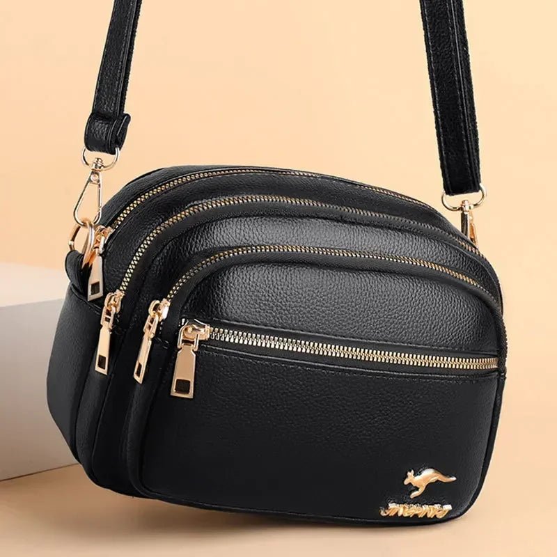 SaneShoppe - High Quality Soft Leather Purse Fashion Women Shoulder Messenger Bag Multi - pocket Wear - resistant Bag Luxury Ladies Handbag Sac