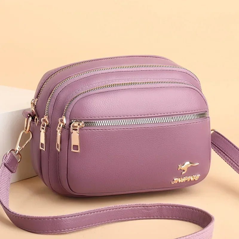 SaneShoppe - High Quality Soft Leather Purse Fashion Women Shoulder Messenger Bag Multi - pocket Wear - resistant Bag Luxury Ladies Handbag Sac