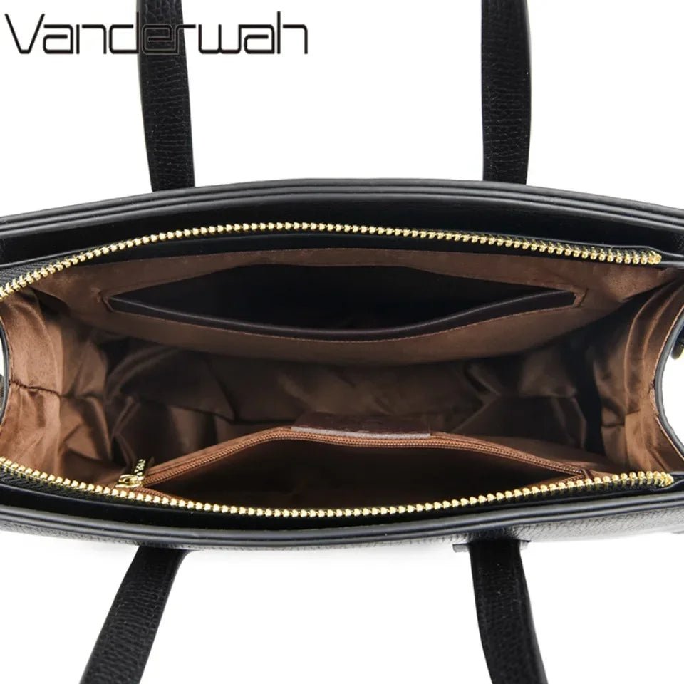 SaneShoppe - High Quality Soft Leather Women's Handbag Luxury Designer Ladies Shoulder Crossbody Bag Female Casual Tote Bag Solid Color Purse