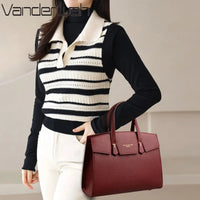 SaneShoppe - High Quality Soft Leather Women's Handbag Luxury Designer Ladies Shoulder Crossbody Bag Female Casual Tote Bag Solid Color Purse