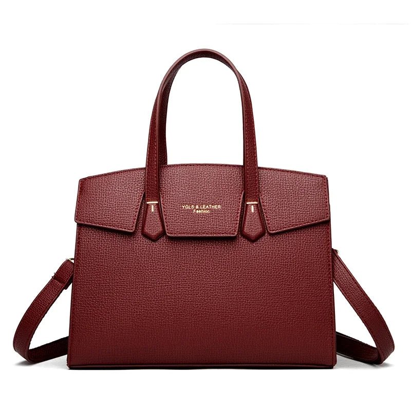SaneShoppe - High Quality Soft Leather Women's Handbag Luxury Designer Ladies Shoulder Crossbody Bag Female Casual Tote Bag Solid Color Purse