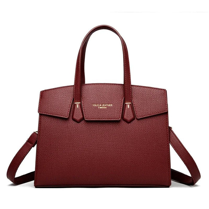 SaneShoppe - High Quality Soft Leather Women's Handbag Luxury Designer Ladies Shoulder Crossbody Bag Female Casual Tote Bag Solid Color Purse