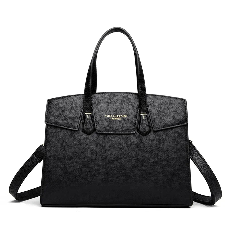 SaneShoppe - High Quality Soft Leather Women's Handbag Luxury Designer Ladies Shoulder Crossbody Bag Female Casual Tote Bag Solid Color Purse