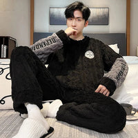 SaneShoppe-Premium Cozy Flannel Plus Size Men's Pajamas Winter Nightwear