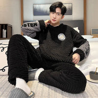 SaneShoppe-Premium Cozy Flannel Plus Size Men's Pajamas Winter Nightwear