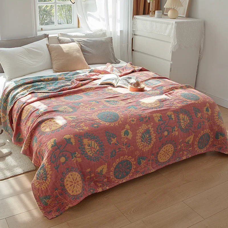 SaneShoppe-Soft Cotton Japanese Gauze Summer Blanket for Sofa and Bed