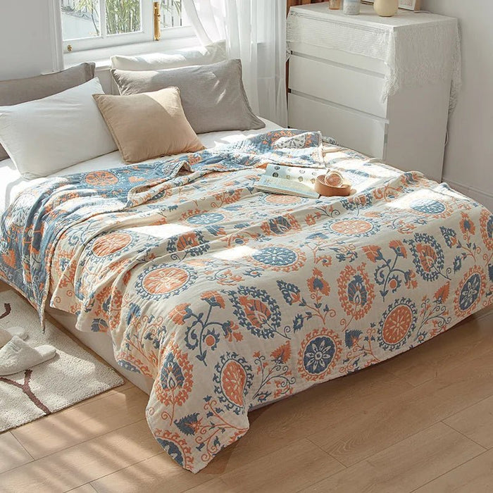 SaneShoppe-Soft Cotton Japanese Gauze Summer Blanket for Sofa and Bed