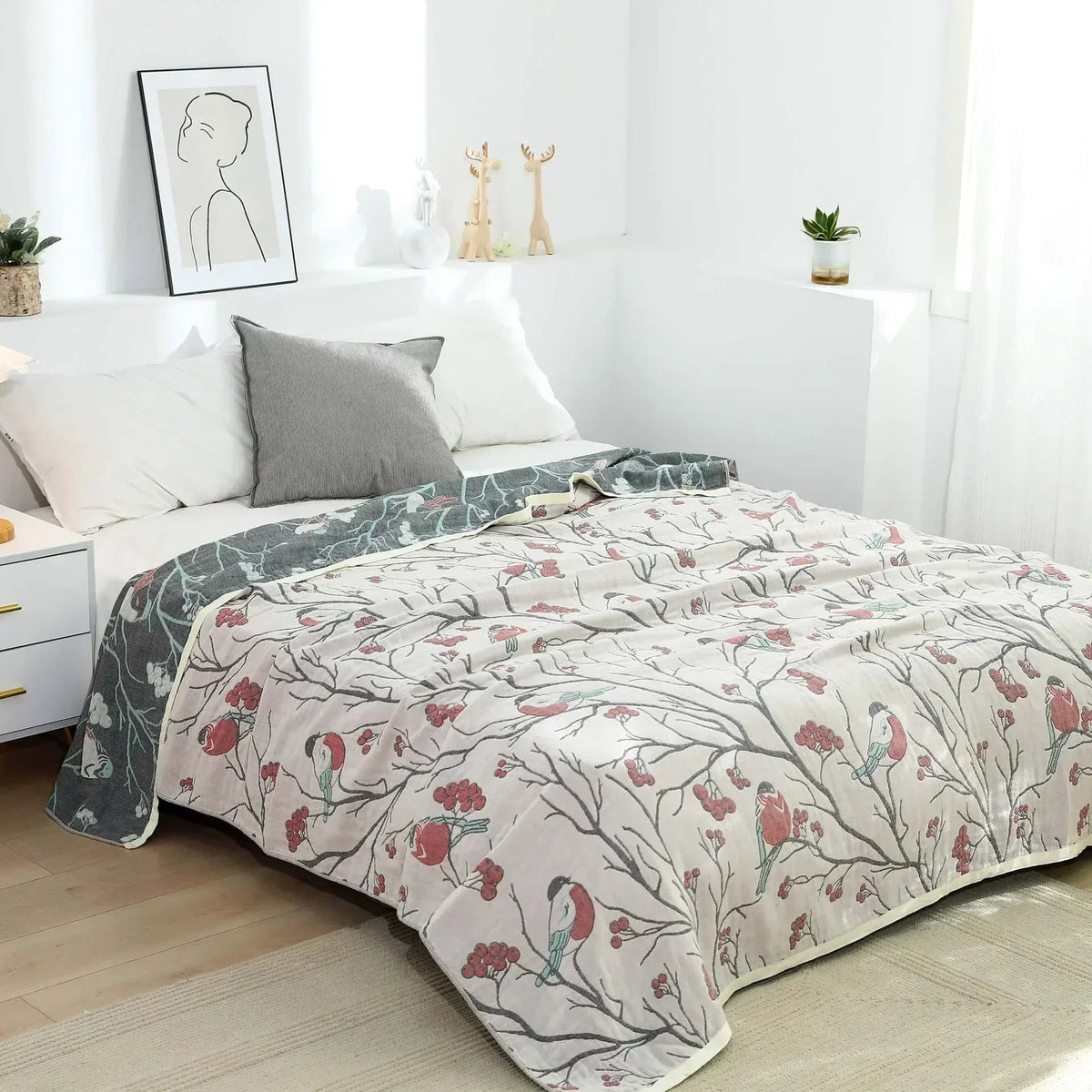 SaneShoppe-Soft Cotton Japanese Gauze Summer Blanket for Sofa and Bed