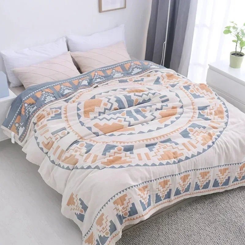 SaneShoppe-Soft Cotton Japanese Gauze Summer Blanket for Sofa and Bed
