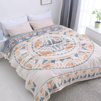 SaneShoppe-Soft Cotton Japanese Gauze Summer Blanket for Sofa and Bed