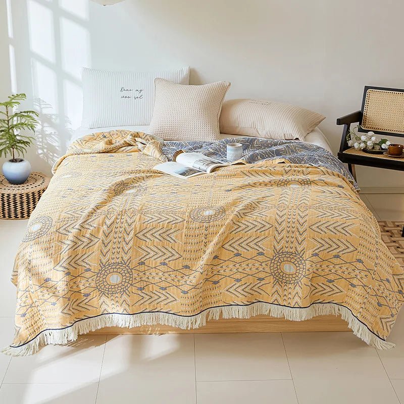 SaneShoppe-Soft Cotton Japanese Gauze Summer Blanket for Sofa and Bed