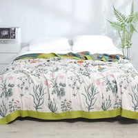 SaneShoppe-Soft Cotton Japanese Gauze Summer Blanket for Sofa and Bed