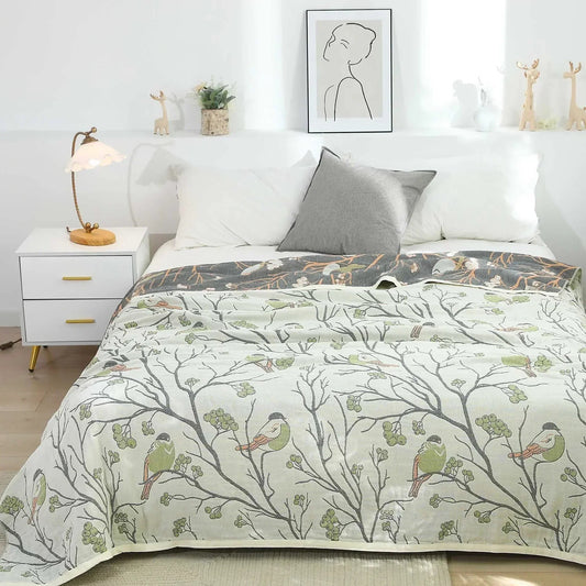 SaneShoppe-Soft Cotton Japanese Gauze Summer Blanket for Sofa and Bed