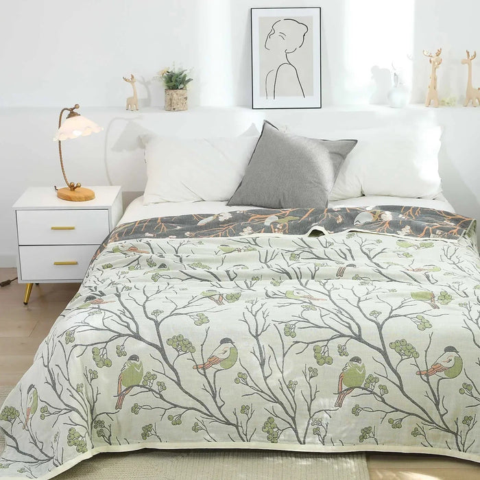 SaneShoppe-Soft Cotton Japanese Gauze Summer Blanket for Sofa and Bed