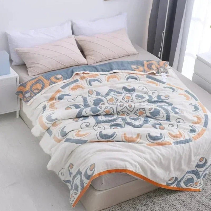 SaneShoppe-Soft Cotton Japanese Gauze Summer Blanket for Sofa and Bed