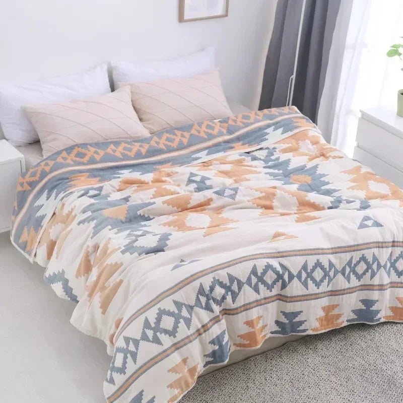 SaneShoppe-Soft Cotton Japanese Gauze Summer Blanket for Sofa and Bed