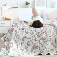 SaneShoppe-Soft Cotton Japanese Gauze Summer Blanket for Sofa and Bed