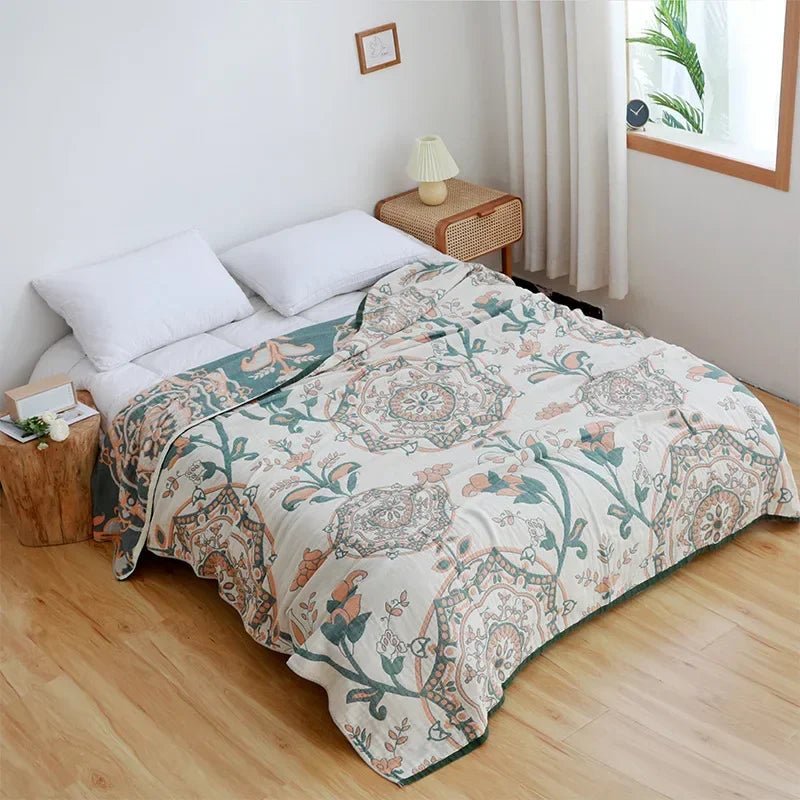 SaneShoppe-Soft Cotton Japanese Gauze Summer Blanket for Sofa and Bed