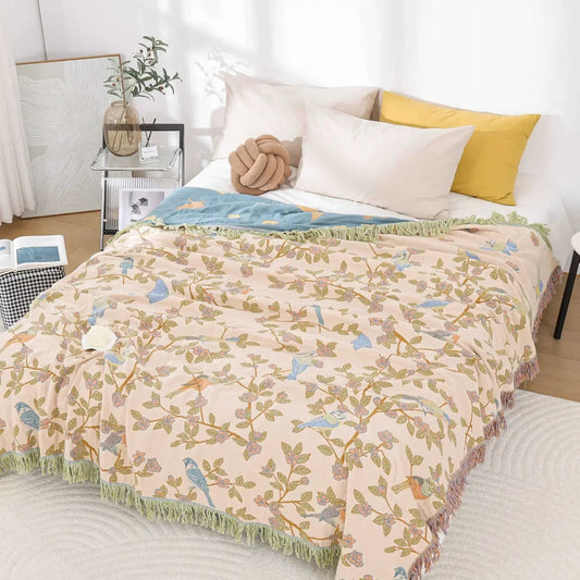 SaneShoppe-Soft Cotton Japanese Gauze Summer Blanket for Sofa and Bed